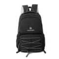 Large capacity black student school backpack, casual travel daypack with front zipper pocket. - L / Black