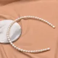 Elegant natural pearl headband, minimalist chic hair accessory for women and daily wear. - Solid Color Style
