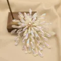 Elegant crystal teardrop flower brooch with pearl center, vintage gold-tone fashion accessory for women. - Iridescent Branch Set Brooch