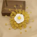 Handmade sunflower brooch gold crystal flower corsage elegant vintage jewelry accessory - Gold Snowflake Brooch