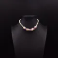 Natürliche Süßwasserperlen Choker Halskette mit violettem Amethyst Kristall, elegantes Schmuckstück - Amethyst und Perle
