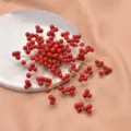 Spilla elegante con perline rosse fiore gioiello alla moda accessorio metallico per donne - Corsage a Forma di Foglia