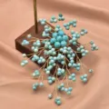 Handgemachte türkis Perlen Brosche, vintage Blumen Anstecknadel eleganter Schmuck Geschenk - Rundperlen-Türkis-Zweigbrosche
