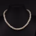 Barock Süßwasser Perlenkette, mehrsträngig gedrehte silberne Perlen Choker Halskette - Weiß Gewebt