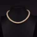 Barocke Süßwasserperlen Halskette, exquisites gedrehtes Design, elegante Damen Schluesselbeinkette. - Kielperlenkette Stil