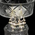 Eleganti orecchini lunghi con nappa di perle d'acqua dolce naturali, gioielli vintage. - Orecchini a nappa a goccia d'acqua