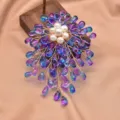 Crystal Pearl Flower Tassel Brooch Elegant Blue Drop Pendant Women Jewelry Accessory Variant - Blue Crystal Branch Brooch