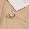Exquisite natural pearl flower brooch fashion elegant long pin chest ornament for women - Baroque Butterfly Brooch
