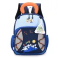 Sac a dos de maternelle mignon bloc de couleur cartable avec motif de camp enfants - Aqua