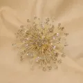 Elegante drahtgewickelte Perlen Brosche graue Kristall Blume Schmuck Zubehör für Damen Alltag - Transparent Graue Schneeflocken-Set Brosche