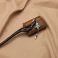 Natürliche Perle Holz Haarnadel mit blauem Lotus Anhänger elegante antike chinesische - Cloisonne Lotus Quaste Haarnadel