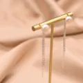 Elegante 925 Silber Perlen Quaste Ohrringe, Vintage Stil lange Hänge Ohrschmuck für Damen. - Silber (GE0565)
