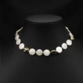 Barocke Perlenkette mit vergoldeten Perlen, elegante Schlüsselbeinkette für Damen Mode. - Stil 7