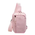 Pink grid sling bag casual crossbody chest pack stylish travel daily bag for women - Pink