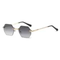Fashion Rimless Polygon Gradient Sunglasses Metal Frame Retro Eyewear Black Style - Gold Frame Gradient Grey
