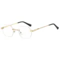 Gold Rimless Polygon Sunglasses Vintage Metal Designer Luxury Optical Glasses Frame - Gold Frame Clear Lens