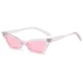 Modische transparente rosa Katzenaugen Sonnenbrille für Damen mit vollem UV Schutz. - Rosa Rahmen Rosa Gläser