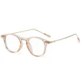 Gafas redondas transparentes con filtro de luz azul retro para hombres y mujeres - Anti-Luz Azul (C4) / Té Transparente