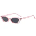 Gafas de sol de ojo de gato estrechas con montura rosa para mujer, gafas retro de moda. - Estilo de Ojo de Gato Europeo (C4) / Marco Rosa Transparente Lentes Grises Negros