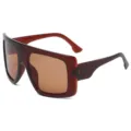 Oversized square sunglasses for men and women large frame sun glasses vintage eyewear stylish - Dark Tea Frame Tea Lens