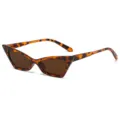 Modische kleine Katzenaugen Sonnenbrille für Damen, schicker Leo-Rahmen mit braunen Gläsern. - C4 / Schildpatt Rahmen Tee Gläser