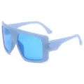 Oversized shield sunglasses for women and men, fashion blue lens sun glasses for outdoor use. - Blue Frame Blue Lens