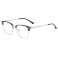 Klassische Halbrand Blaulichtfilter Brille mit schwarzem und silbernem Metallrahmen. - Schwarz Silber Blaulichtschutz C4
