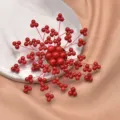 Handcrafted red beaded flower brooch elegant round crystal rhinestone jewelry accessory for women - Round Bead Snowflake Brooch