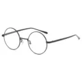 Gafas redondas negras de metal, montura retro elegante anti luz azul para uso diario. - Filtro de luz azul / Negro