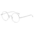 Montura de gafas redonda de metal plateado anti luz azul, estilo de estudiante vintage. - Filtro de luz azul / Plateado