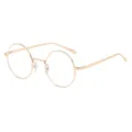Gafas redondas de metal con bloqueo de luz azul, montura dorada elegante para uso diario - Filtro de luz azul / Dorado