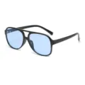 Lunettes de soleil aviateur classique à double pont avec verres bleu clair tendance. - Monture Noire Verre Bleu