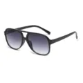 Lunettes de soleil rétro tendance à double pont avec verres dégradés pour femmes et hommes. - Monture Noire Gris Dégradé