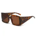 Oversized square sunglasses for women men retro tortoiseshell bold frame sun glasses chic - Leopard Print Frame Tea Lens