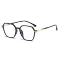 Schwarze goldene unregelmäßige Blaulichtfilter Brille stilvolle modische Brillenfassung - Glänzend Schwarz Goldene Beine Anti-Blaulicht C1