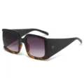 Oversized square sunglasses for women and men, vintage thick frame gradient sun glasses stylish. - Black Leopard Gradient Grey