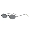 Kleine ovale zonnebril retro steampunk metaal zwarte glazen voor mannen en vrouwen. - Zwart Frame Zwarte Lens C1