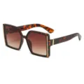 Gafas de sol cuadradas oversize carey con lentes degradadas marrones y gran metal. - Carey Degradado Marrón C4