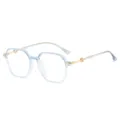 Verlauf Blaulichtfilter Brille Quadratisch Unregelmäßig Modische Blaue Optische Goldene Bügel - Verlauf Blau Goldene Beine Anti-Blaulicht C4