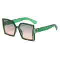 Gafas de sol verdes grandes con lentes degradadas de moda y patillas elegantes para dama. - Verde Translúcido Degradado Verde-Rosa C6