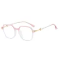 Rosa verlaufene polygonale Blaulichtfilter Brille mit Metallbügeln für den Alltag. - Verlauf Rosa Goldene Beine Anti-Blaulicht C5