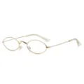Vintage kleine ovale metalen bril in retro stijl heldere lenzen gouden montuur - Goud Frame Helder C10