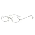 Vintage kleine ovale metalen montuur bril steampunk retro mode zonnebril voor heren en dames - Zilver Frame Helder C11