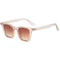 Μοδάτα ρετρό γυαλιά ηλίου μικρού σκελετού με σαμπανιζέ οξικό πλαίσιο και καφέ φακούς. - Διαφανές Καφέ Σκελετός Καφέ Ντεγκραντέ Φακοί C8