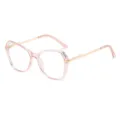 Lunettes anti lumière bleue femme rose, monture transparente élégante branches métalliques. - Rose Transparent Branches Dorées C6