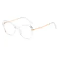 Lunettes anti-lumière bleue femme, élégante monture transparente et en métal pour vue. - Blanc Transparent Branches Dorées C4