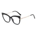 Schwarze und goldene Cat-Eye Blaulichtfilter Brille, stilvolle optische Fassung für Alltag. - Schwarzer Rahmen Goldener Bügel Blaulichtschutz C1