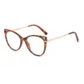 Tortoise shell cat eye glasses with metal temples anti blue light eyewear variant - Anti blue light / Tortoise With Gold Temple C5