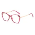 Lunettes Anti Lumiere Bleue Femme Rose Monture Optique Metal TR90 Style Chic - Rouge Purpurin Transparent C8