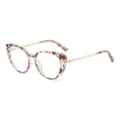 Occhiali da vista donna occhio di gatto luce blu con montatura tartarugata e stanghette oro - Stampa Leopardata Stanghetta Dorata (C5)